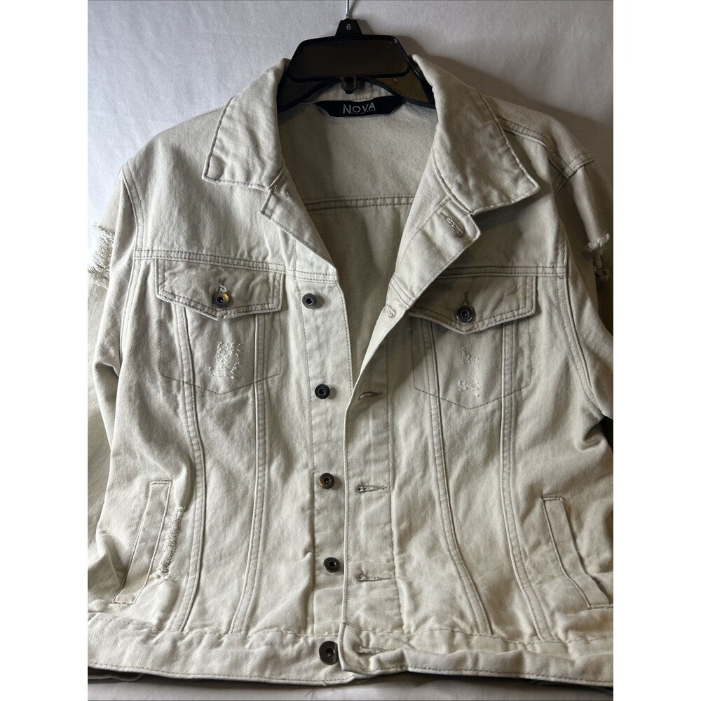 Nova Industries Men’s Denim Jacket Bone Color Size M